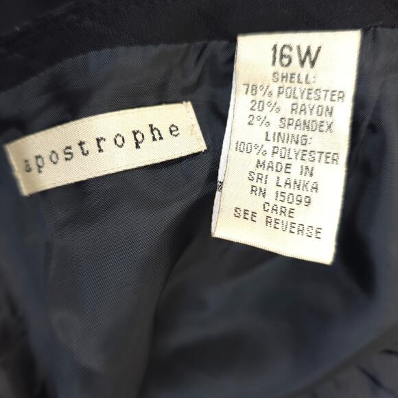 Apostrophe Pencil Skirt Women 16W Black Striped Classic Back Zipper Office - Picture 7 of 11